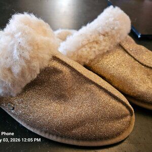 Women's UGG Slippers gold sparkly size 9